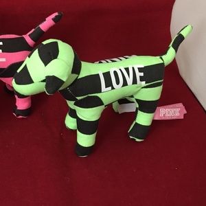 Victoria Secret “Pink” Striped Plush Green & Black